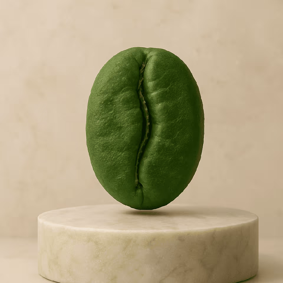 Grain de café vert symbolisant l’étape de purification Gemmari